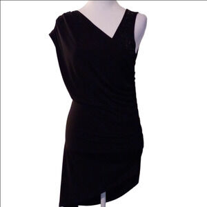 black & cream asymmetric draped dress Big Red Polka Dot Birthday Dress by Calgary and Ballerini main image 1
